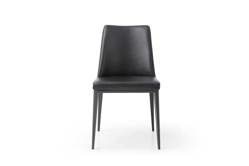 Black Faux Leather Metal Dining Parsons Chair E571