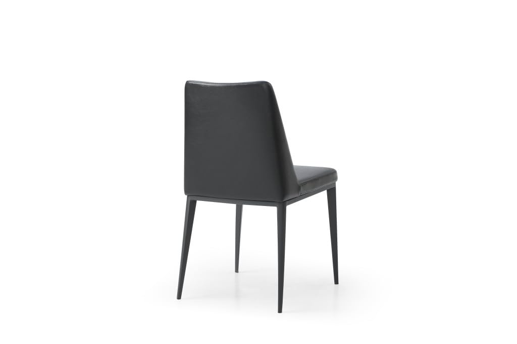 Black Faux Leather Metal Dining Parsons Chair E571
