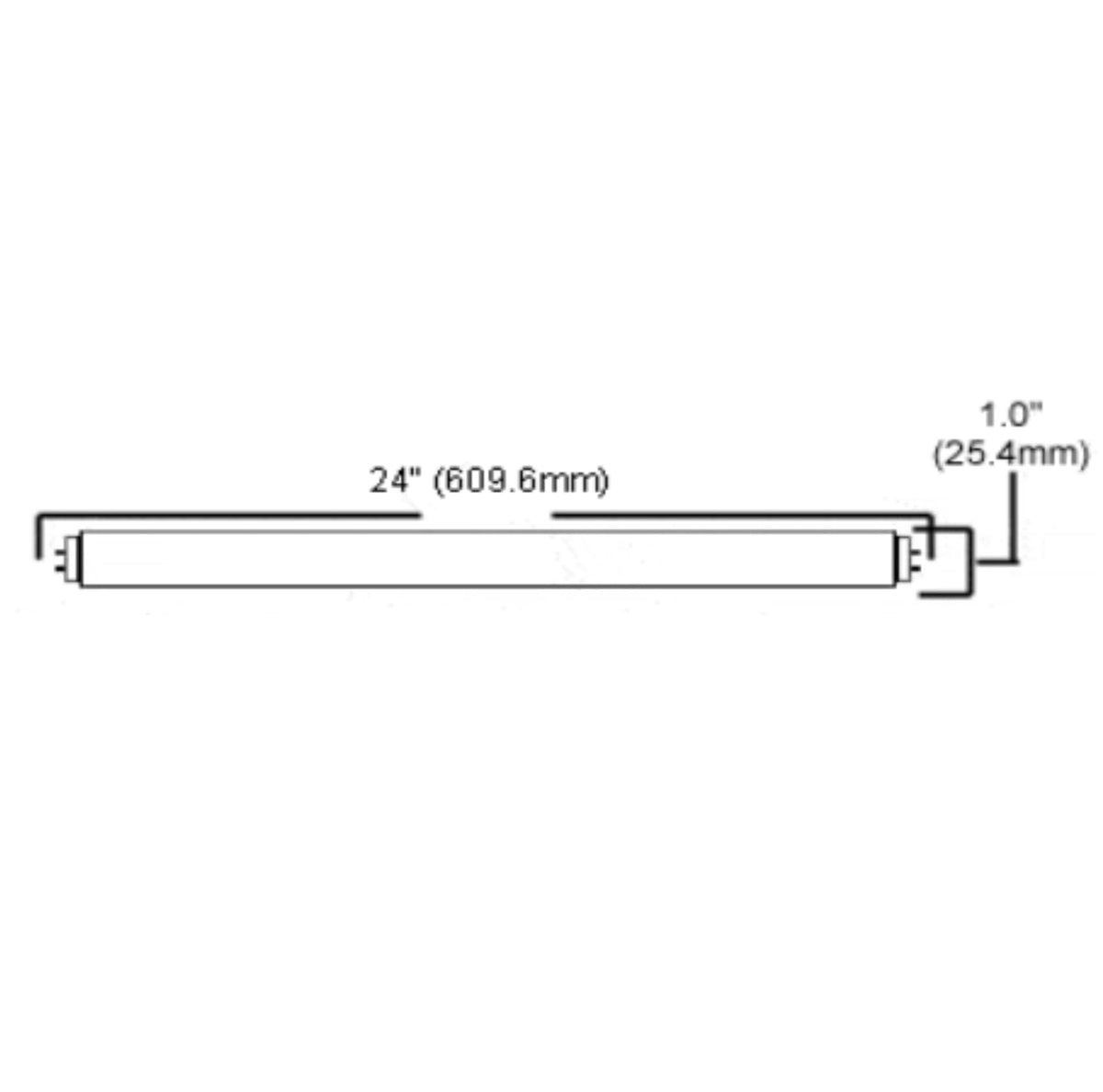 24 Inch T8 Fluorescent Tube Light Bulb 17W 4100K Cool White 2800 Lumen G13 Bi-Pin Base Pack of 25 D2588