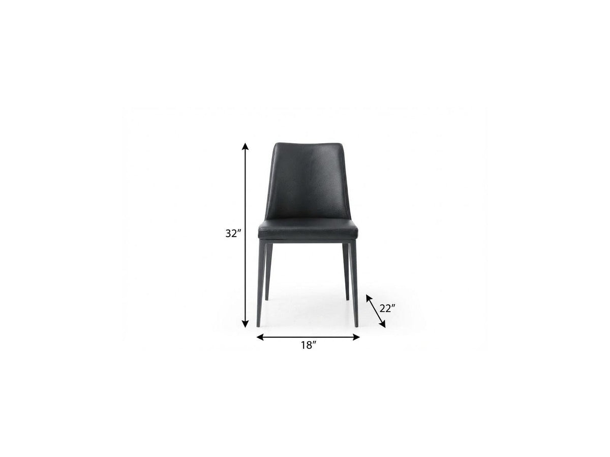 Black Faux Leather Metal Dining Parsons Chair E571