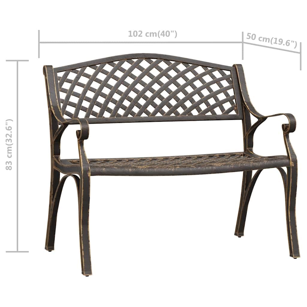 Cast Aluminum Patio Bench with Backrest K637130