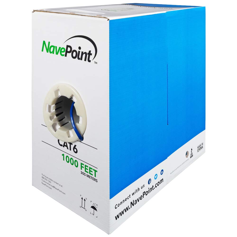 Cat6 1000ft Blue Solid Bulk Ethernet Cable Z843008