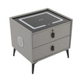Light Grey Smart Nightstand with Wireless Charging W188120