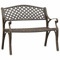 Cast Aluminum Patio Bench with Backrest K637130