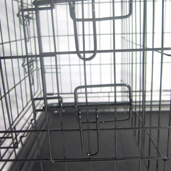 24-48 Inch Folding Dog Crate with Tray and Divider Panel Q253875