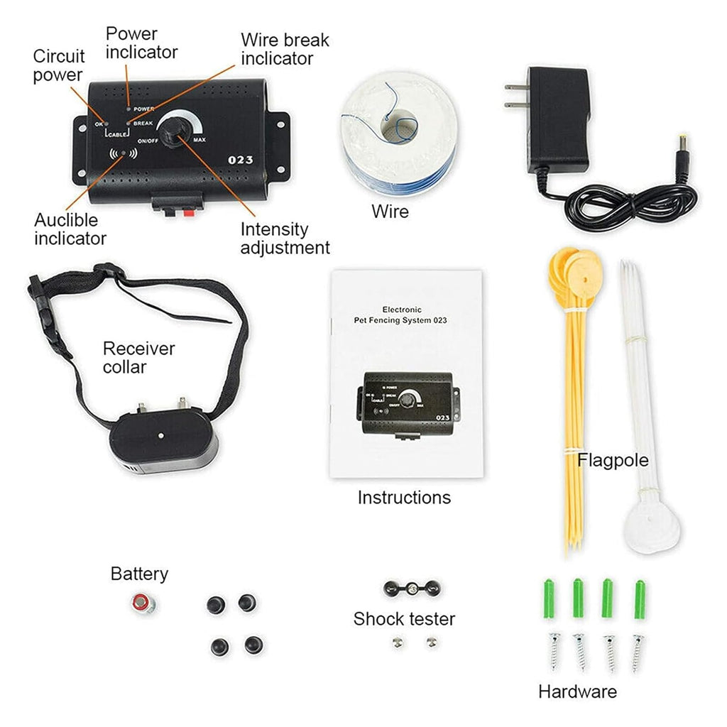 Electric Dog Fence, In-Ground Pet Containment System, Waterproof Training Collar M3296