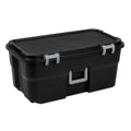 22 Gallon Black Wheeled Plastic Storage Trunk with Lockable Lid O762