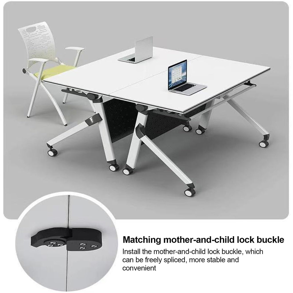 Folding Conference Table with Silent Wheels 120-180cm O479252