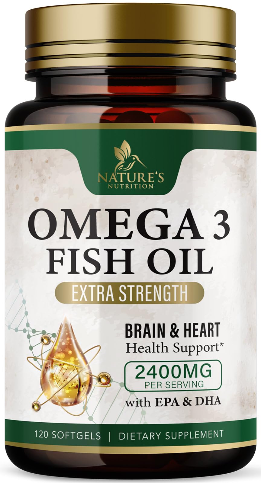 Omega 3 Fish Oil 2400mg 120 Softgels Q356249