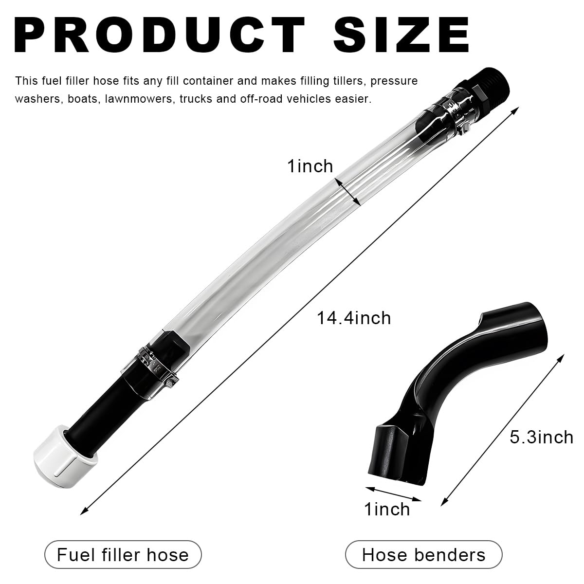 14" Transparent Gas Can Fuel Filler Hose C2643