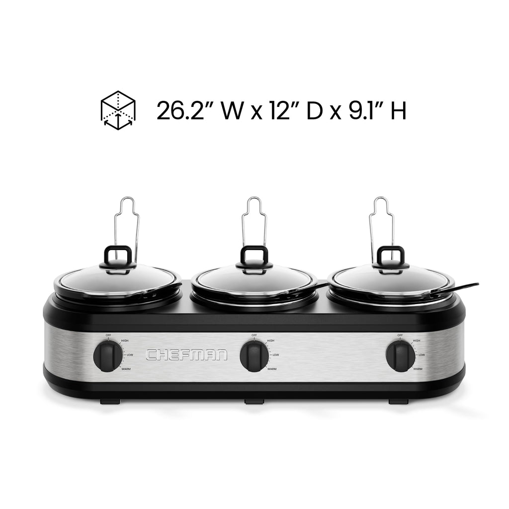 Triple Slow Cooker with 2.5 Qt Ceramic Crocks M77909