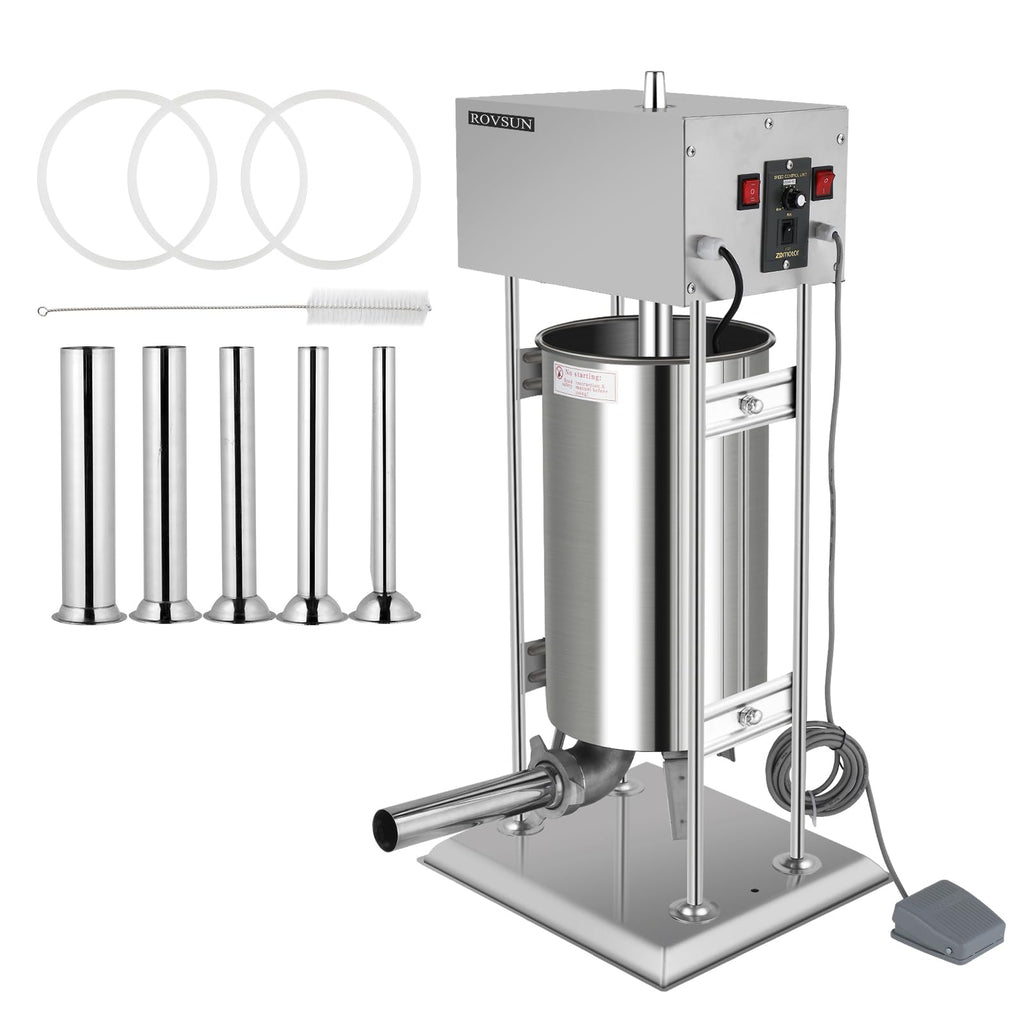 10L Electric Stainless Steel Sausage Stuffer with 5 Stuffing Tubes Z883