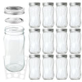 16oz Regular Mouth Mason Jars 12 Pack with Lids & Bands U887