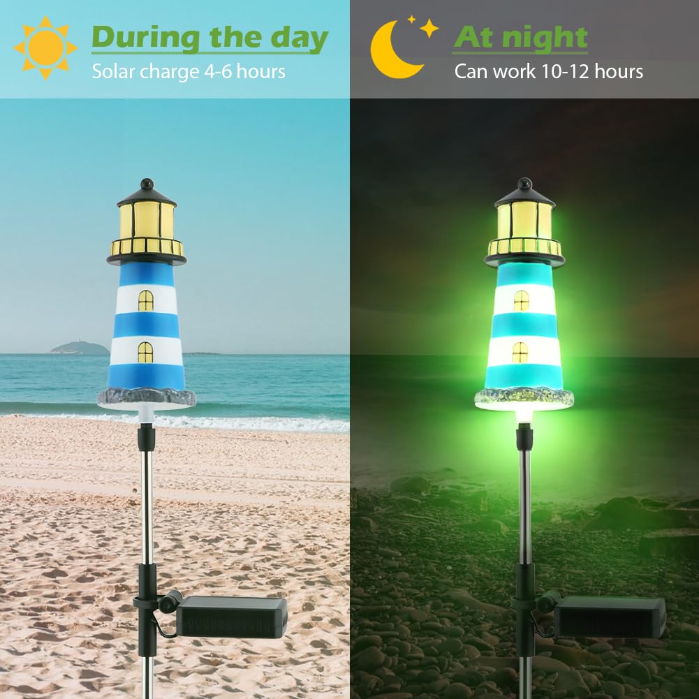 2 Pack 7 Color Changing Solar Garden Stake Lights Y5977