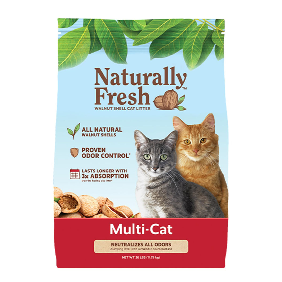 Unscented Walnut Shell Cat Litter 26 Lbs J2523