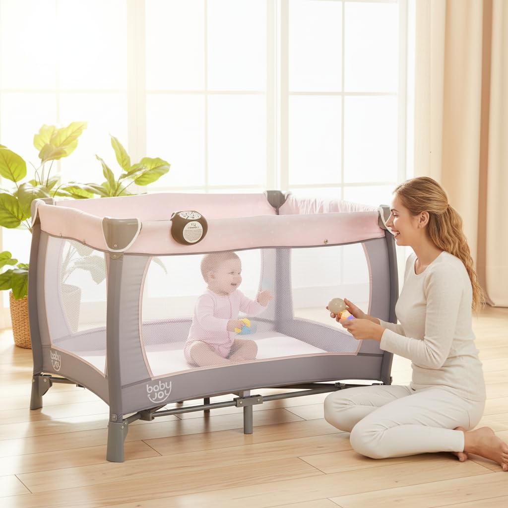 5 in 1 Pack and Play with Bassinet and Diaper Changing Table Y701