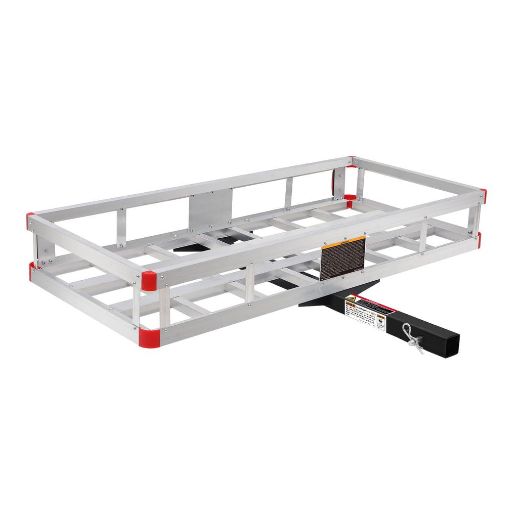 Aluminum Cargo Carrier with High Side Rails, 500-lb Load Capacity, Grey, 49" x 22.5" Y527