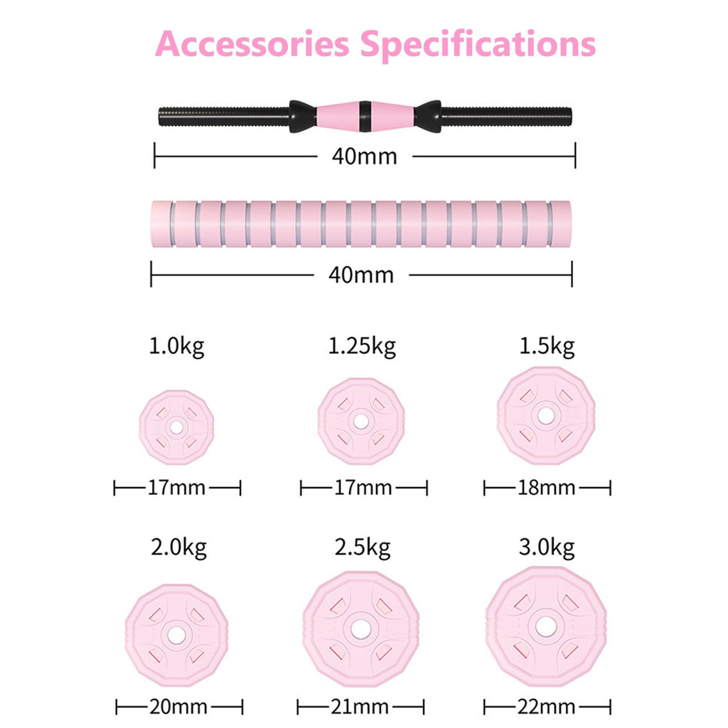 Adjustable Dumbbells Set 2 in 1 Free Weights Dumbbell Barbell Set U797