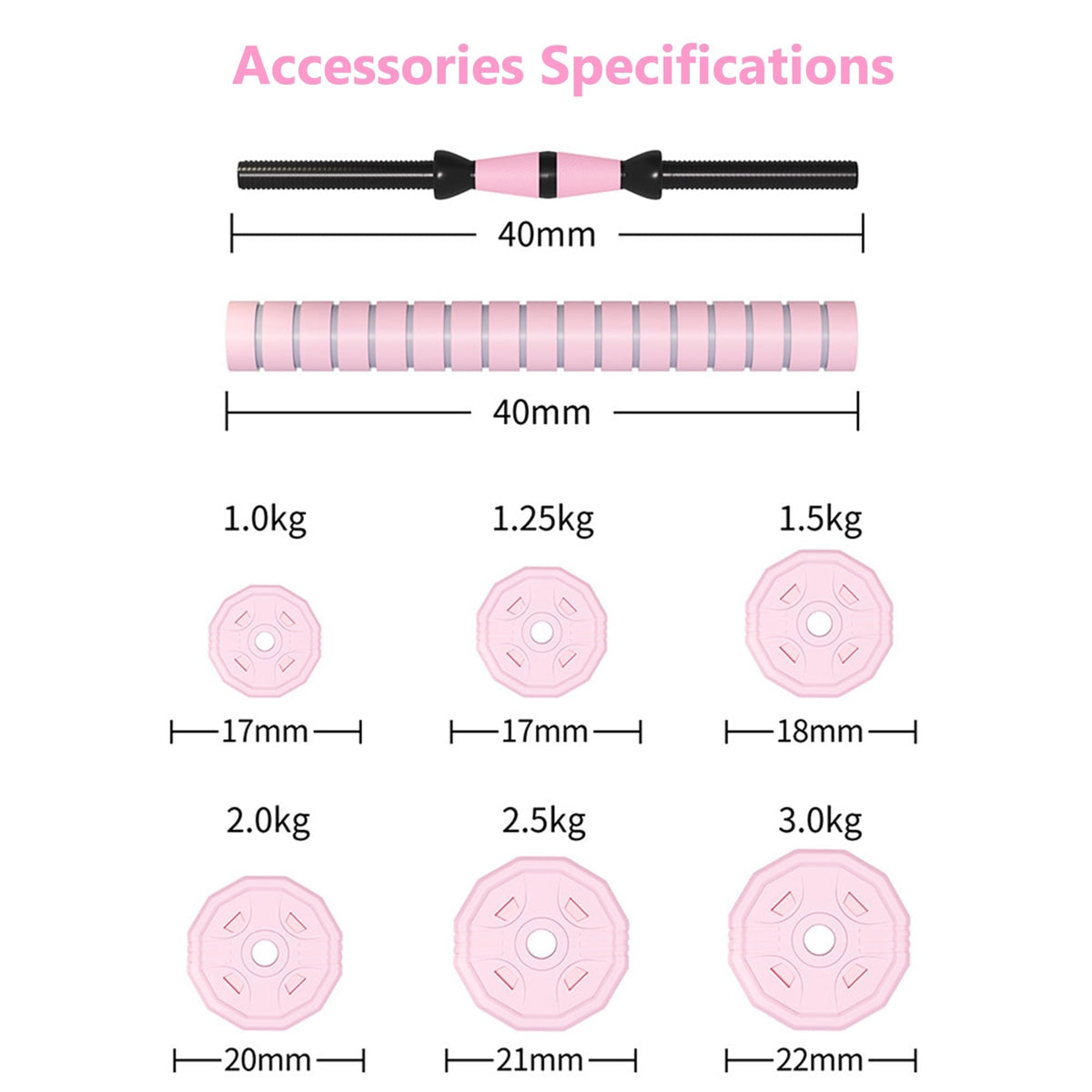 Adjustable Dumbbells Set 2 in 1 Free Weights Dumbbell Barbell Set U797