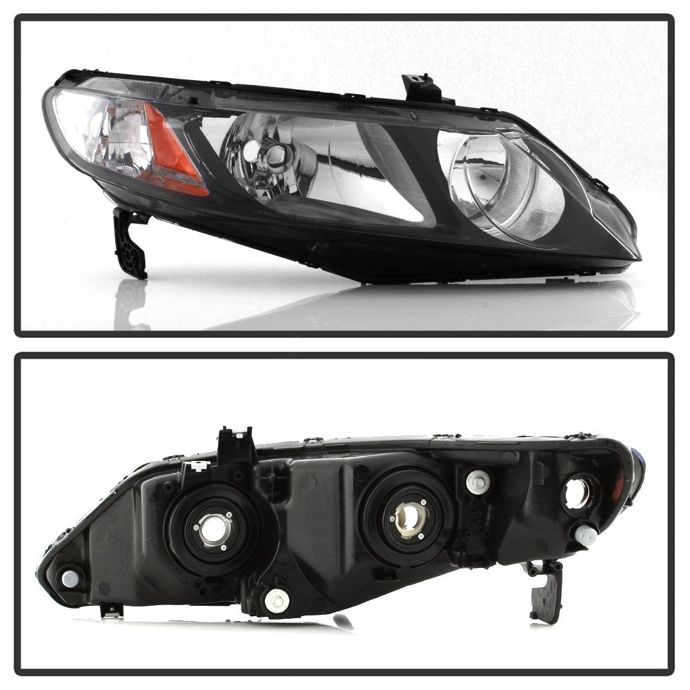 Black Housing Headlights Headlamps Assembly Pair C209190