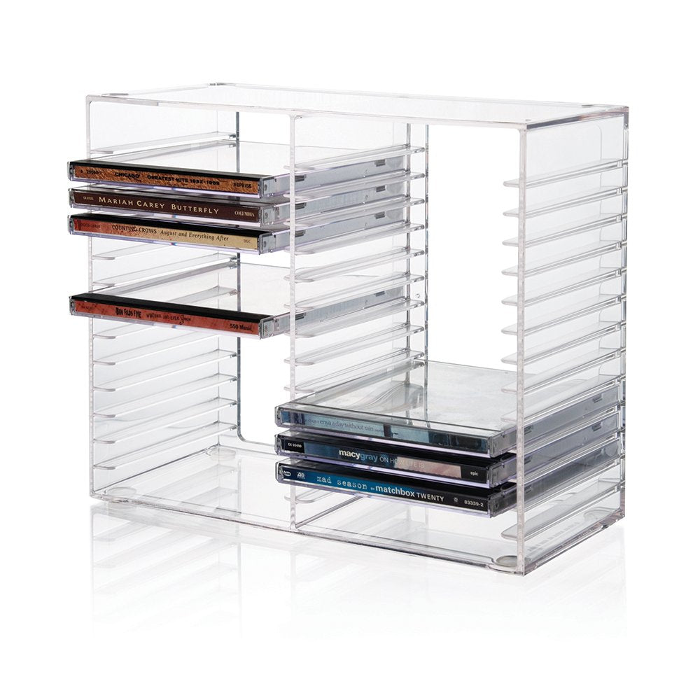 Clear Plastic CD Organizer with Rubber Feet M4521