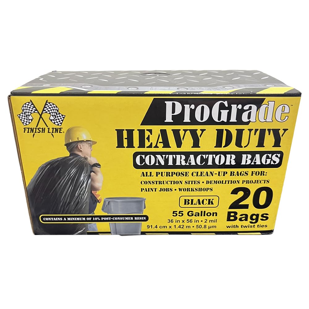 Black 55-Gal 20-Count Contractor Bags F14144