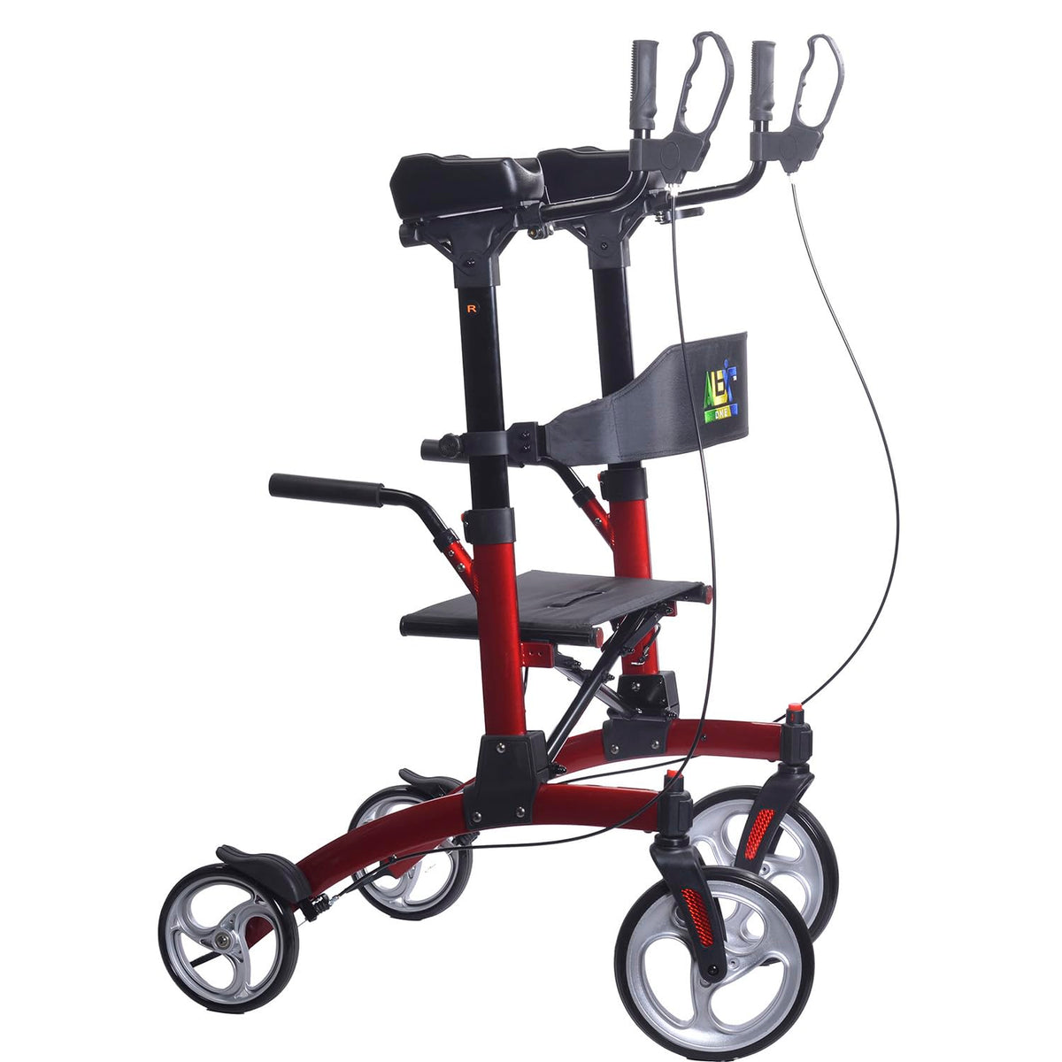 Red Aluminum Rollator with Loop Brakes G806