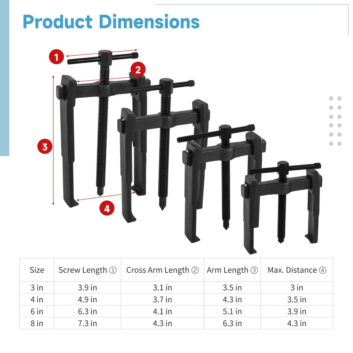 4 PCS 2 Jaw Gear Puller B51083