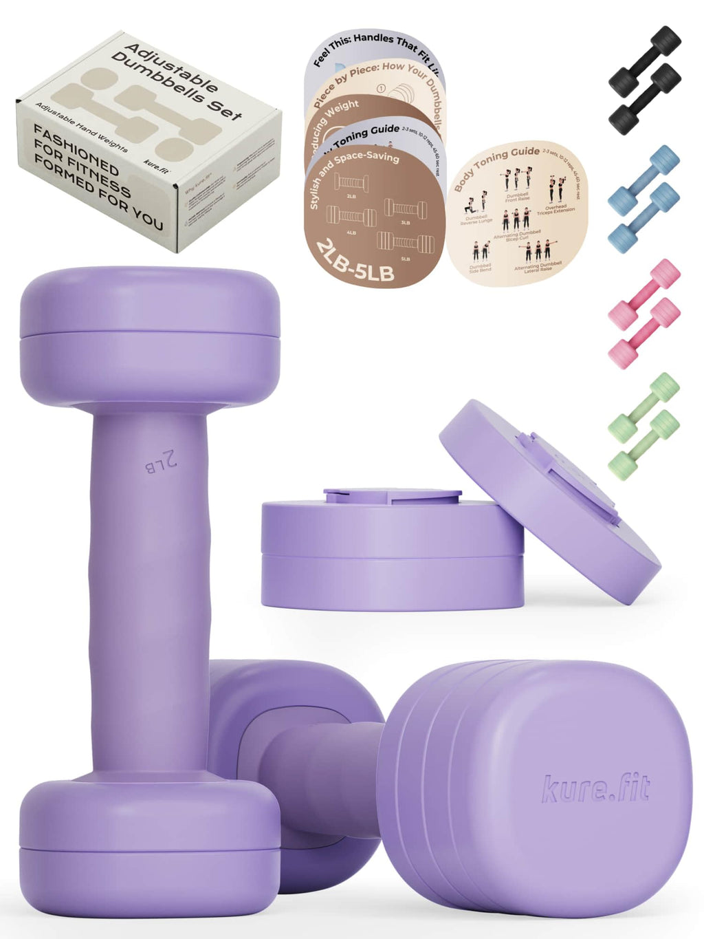 Adjustable Dumbbell Set 2LB 3LB 4LB 5LB R380
