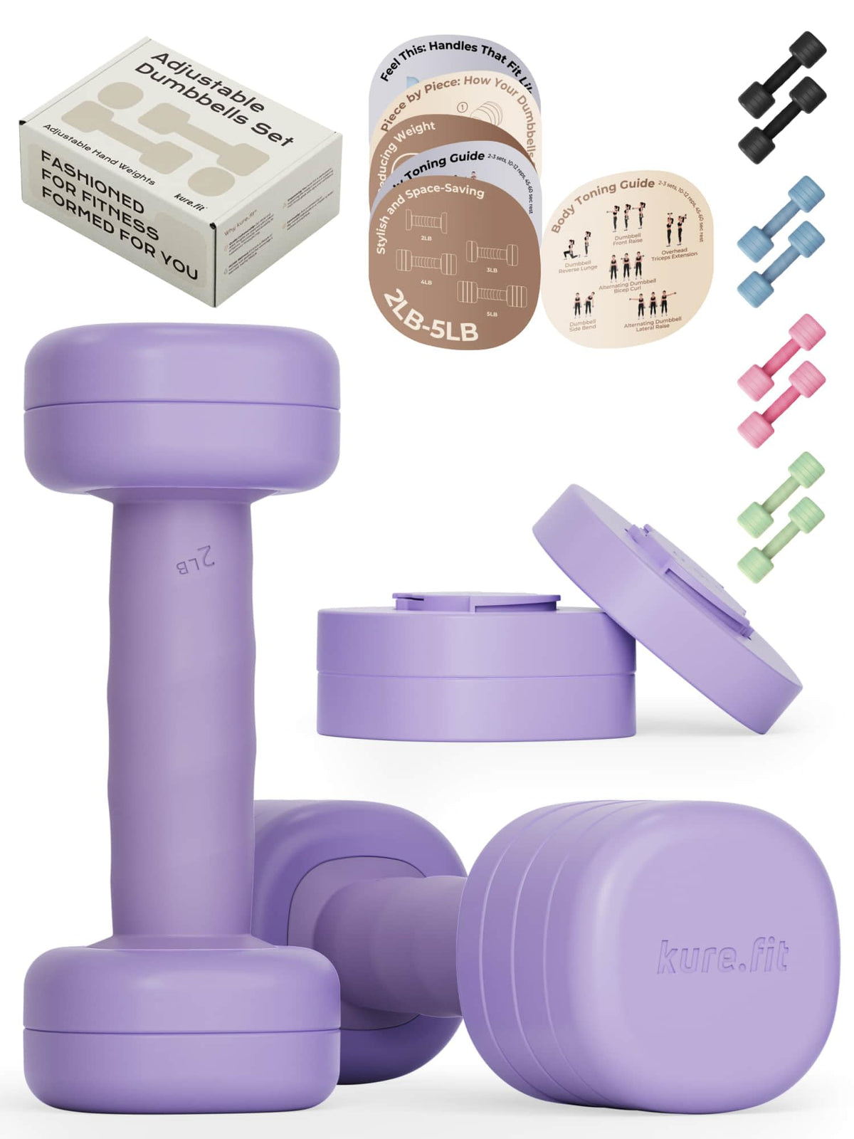 Adjustable Dumbbell Set 2LB 3LB 4LB 5LB R380