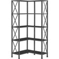 Black 5-Tier L-Shaped Corner Bookshelf U822