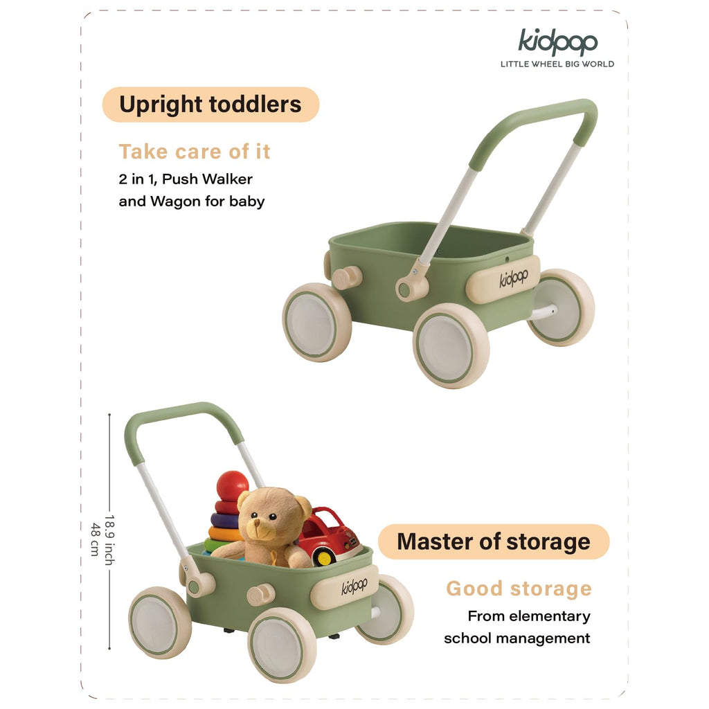 Baby Push Walker with Wheels Green A36269
