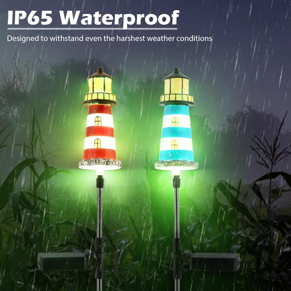 2 Pack 7 Color Changing Solar Garden Stake Lights Y5977