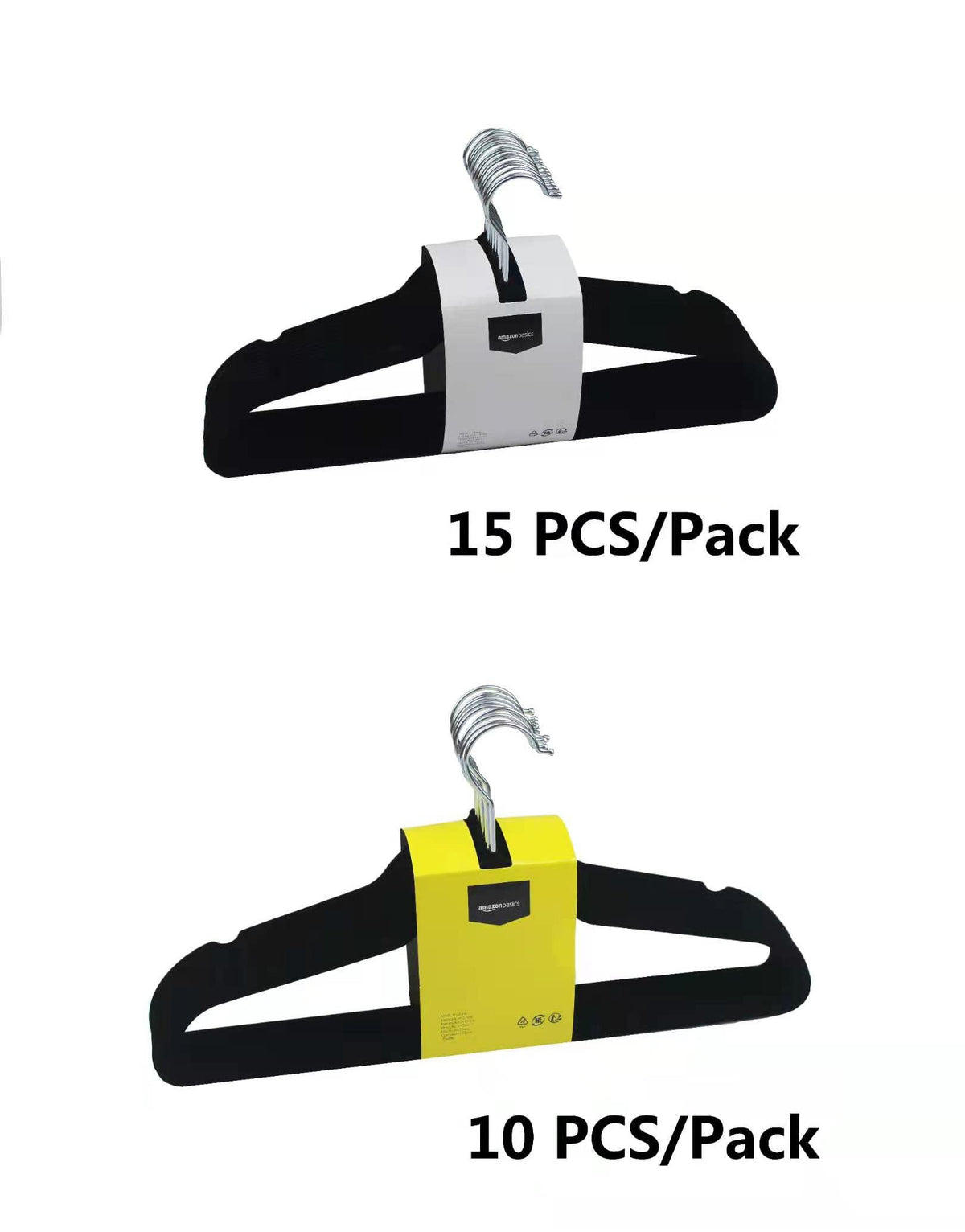 Slim Velvet Non-Slip Suit Hangers, Black, 50-Pack X327