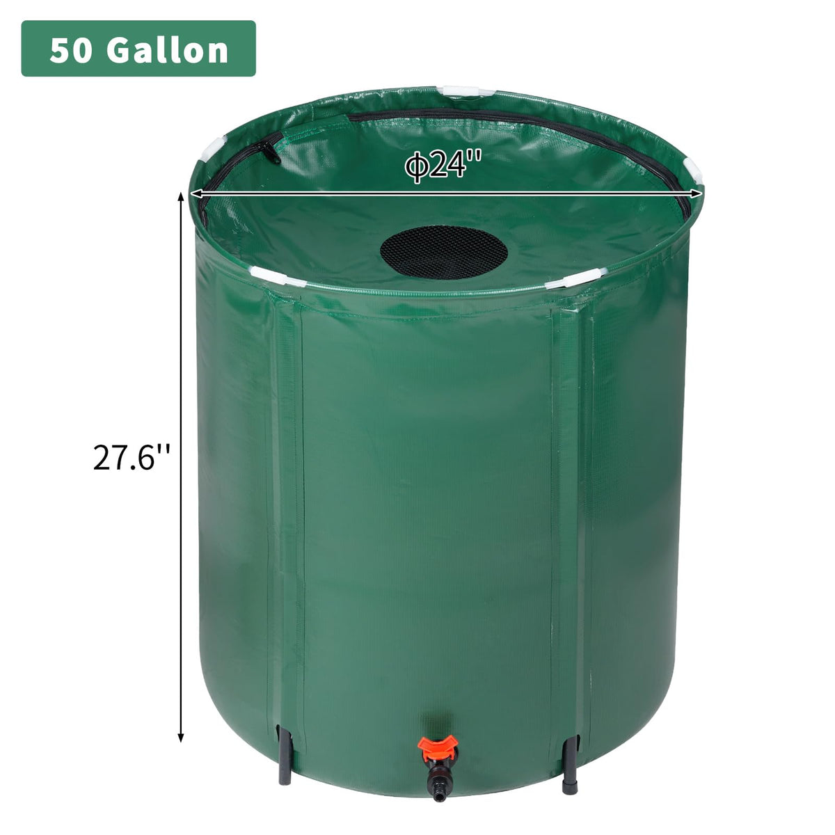 50 Gallon Foldable PVC Rain Barrel with Filter N106