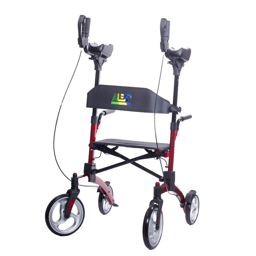 Red Aluminum Rollator with Loop Brakes G806