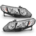 Black Housing Headlights Headlamps Assembly Pair C209190