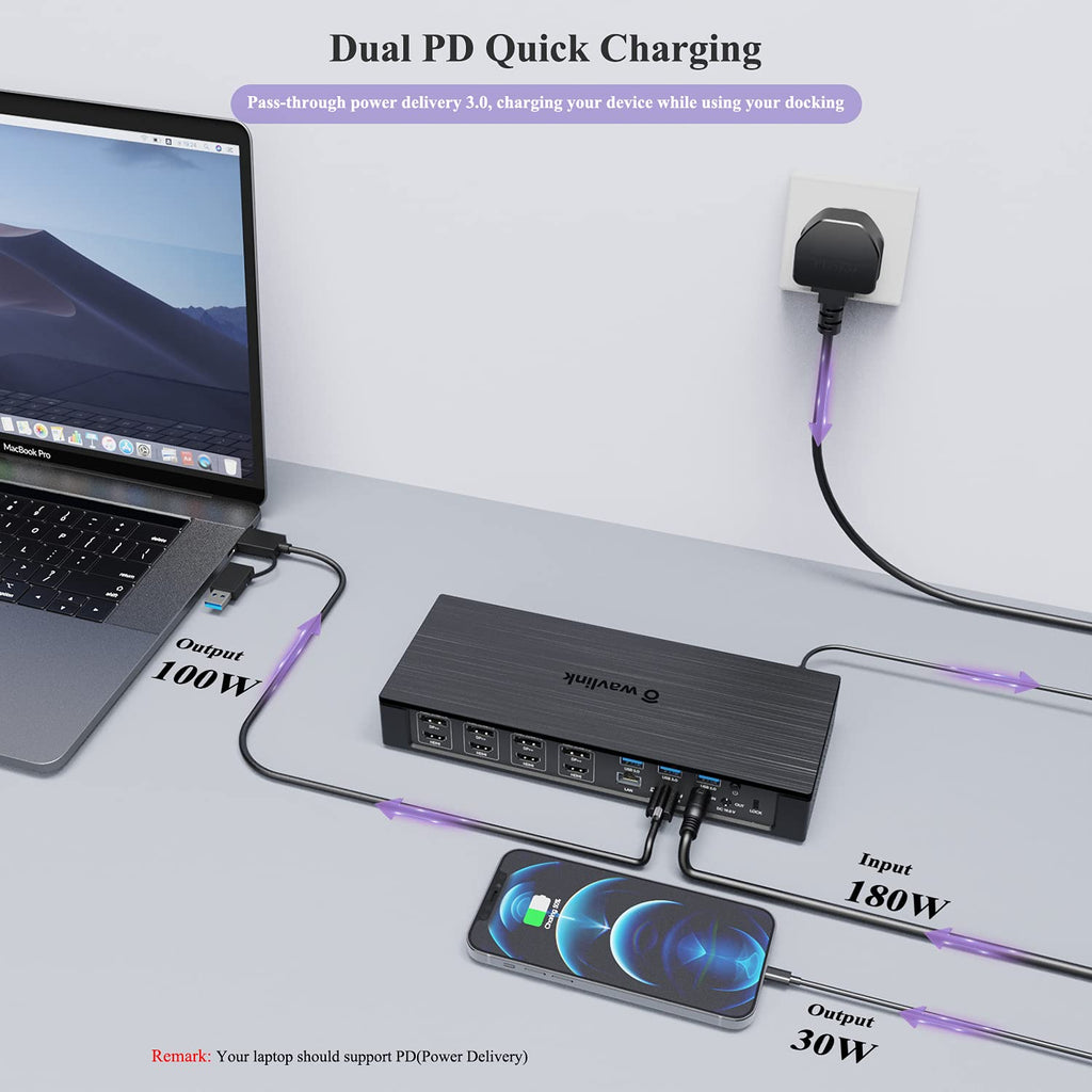 20-in-1 USB-C Quad 4K Docking Station with 100W Charging V848