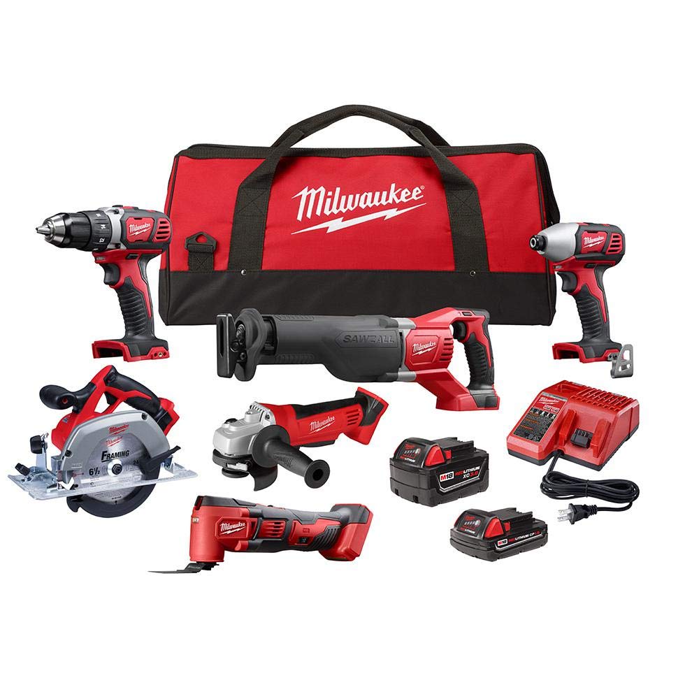 18-Volt Lithium-Ion Cordless 6-Tool Combo Kit with Batteries and Charger R711