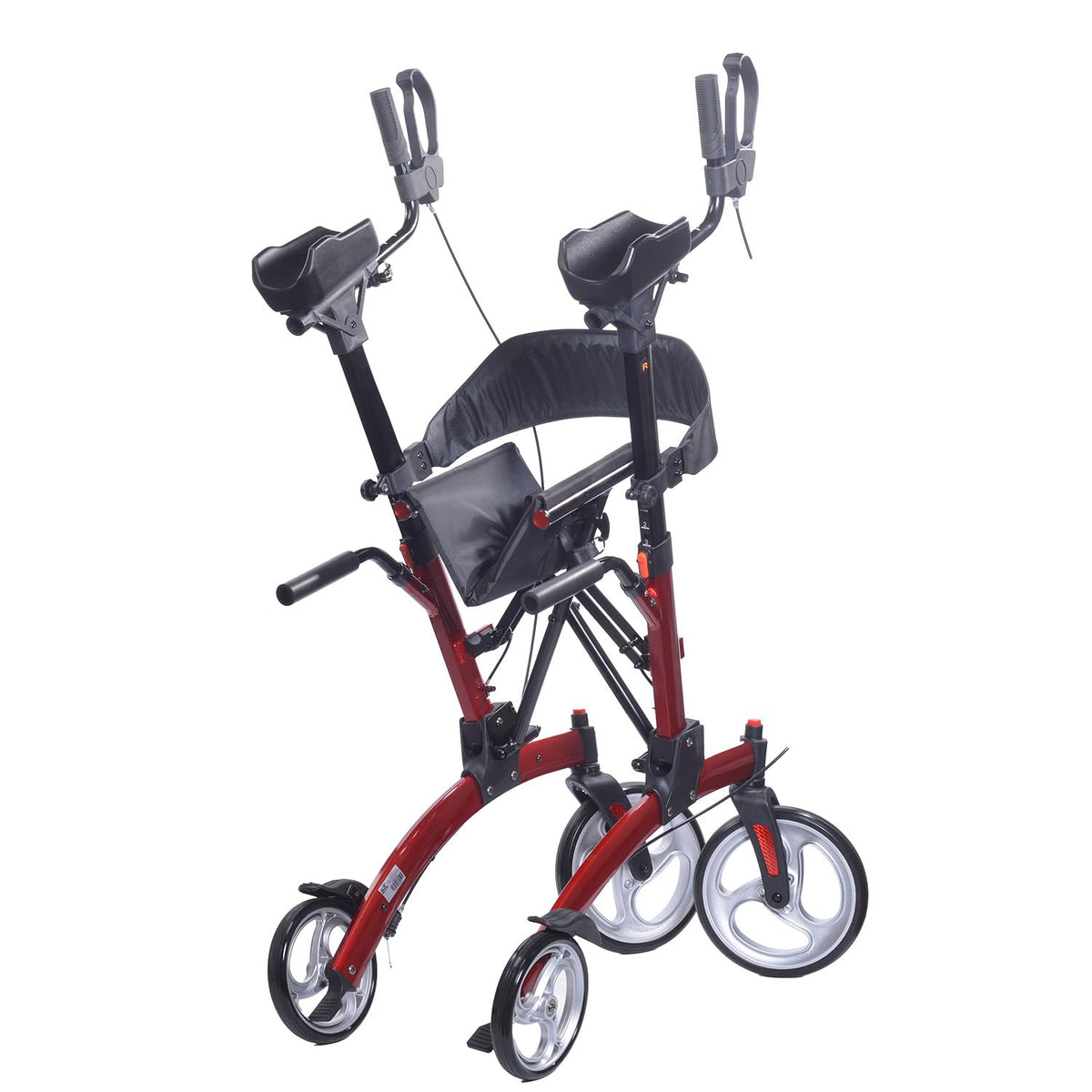 Red Aluminum Rollator with Loop Brakes G806