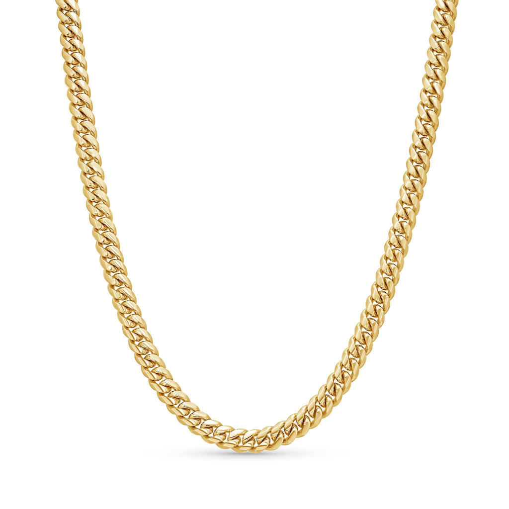 5.5mm Gold Vermeil Sterling Silver Cuban Link Chain Necklace O703915