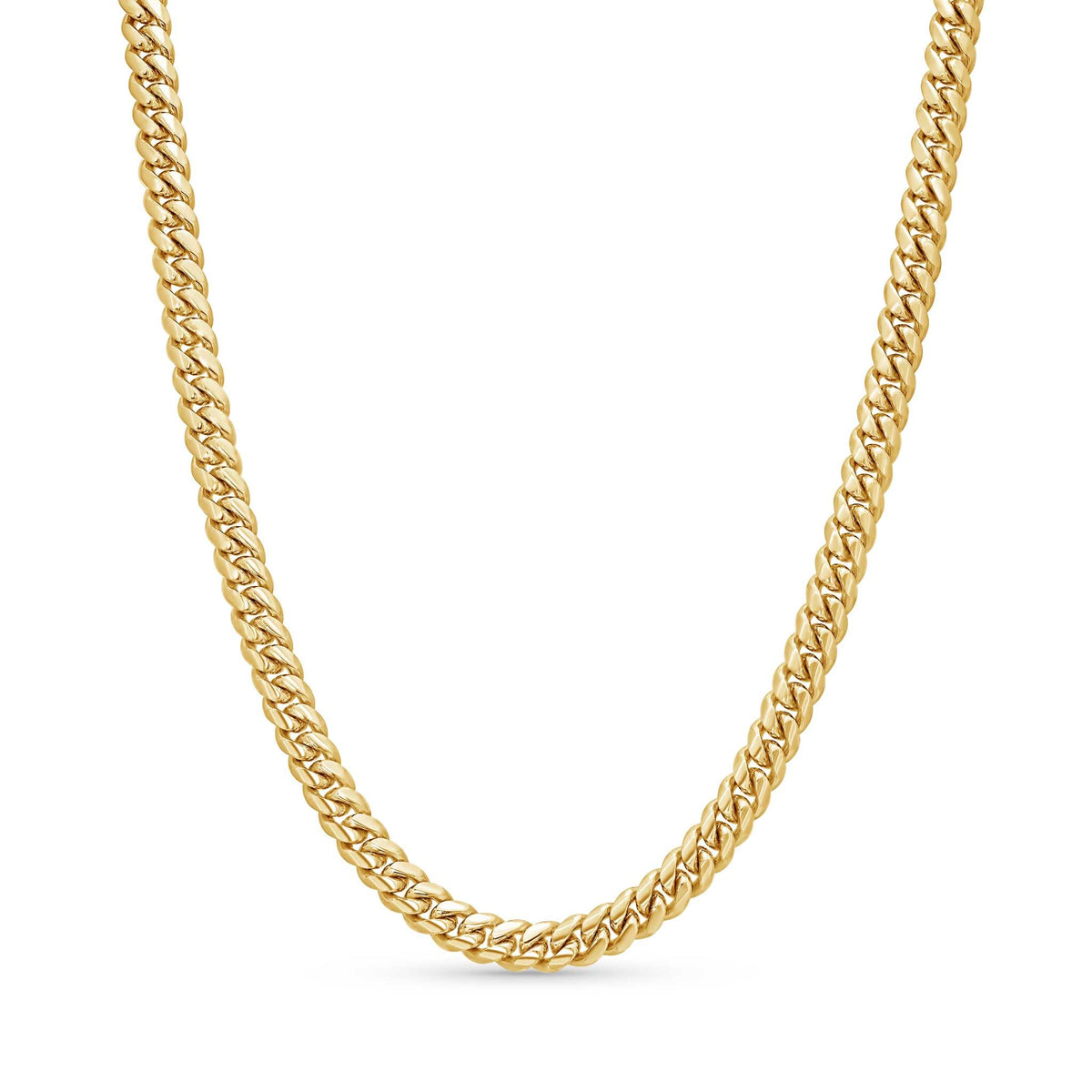 5.5mm Gold Vermeil Sterling Silver Cuban Link Chain Necklace O703915