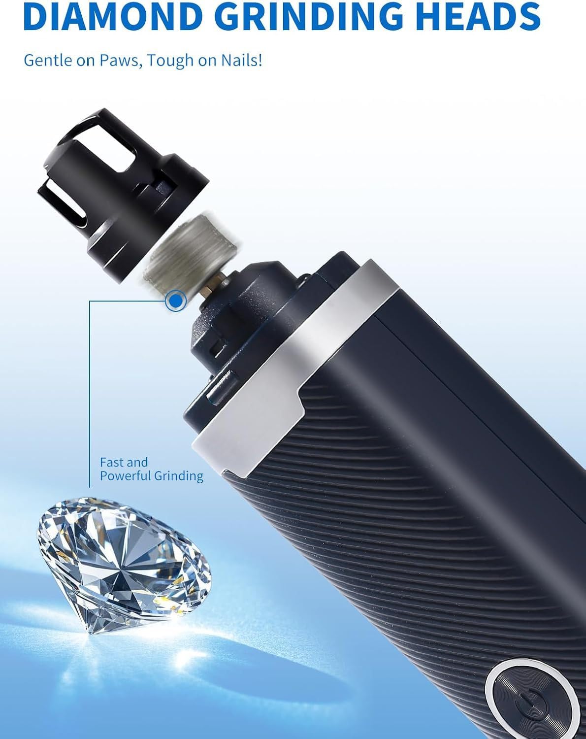 3 Speed Silent Rechargeable Pet Nail Grinder with 2 LED Lights T661957