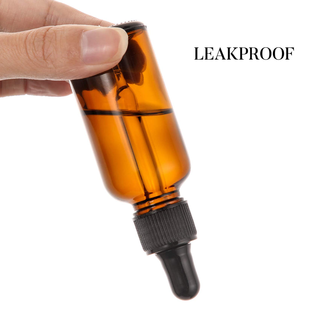 2 oz Dark Amber Dropper Bottles with Funnels R92044