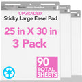 Flip Chart Paper, Sticky Easel Pads, 25 x 30 inch, 30 Sheets/Pad, 3 Pads C96284