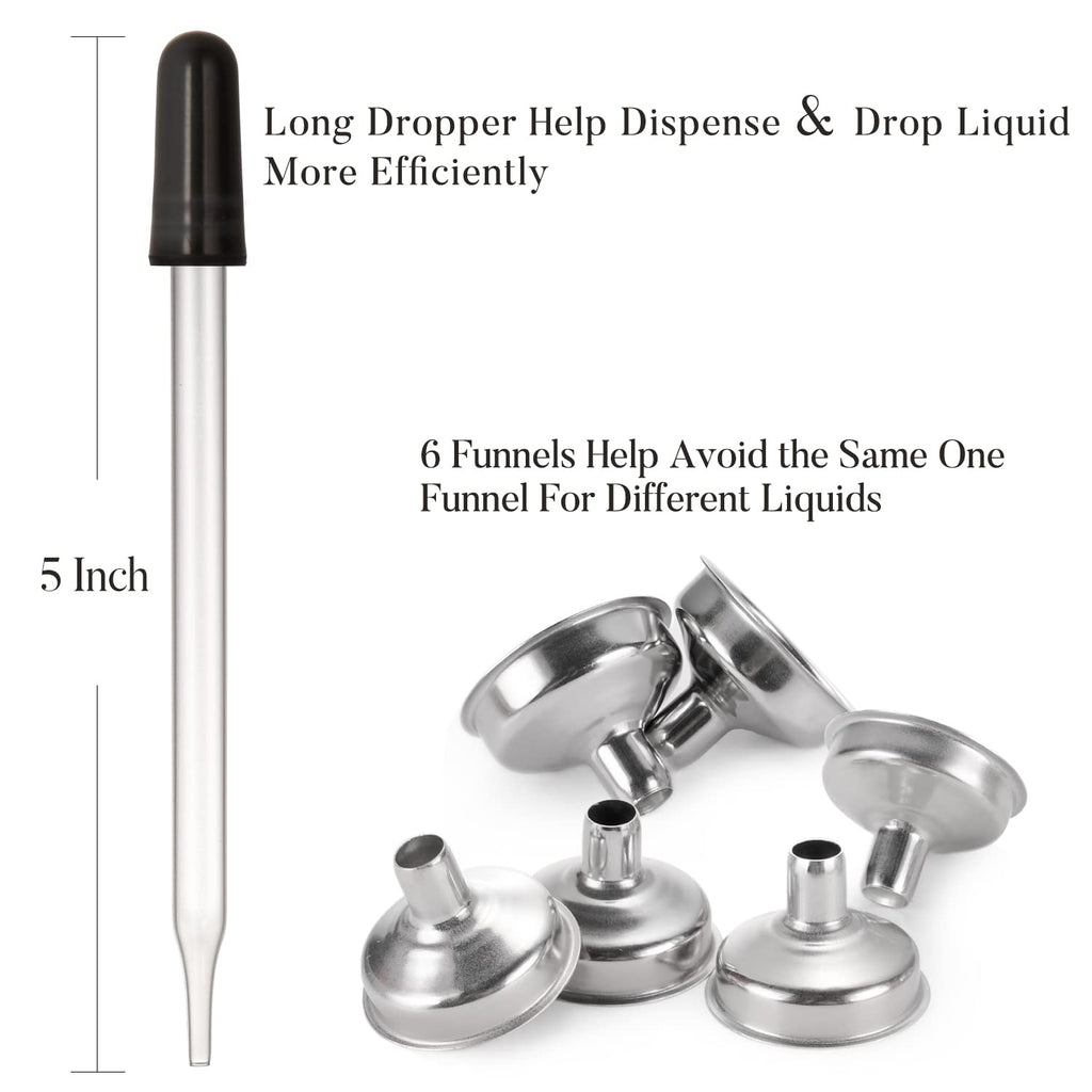 2 oz Dark Amber Dropper Bottles with Funnels R92044