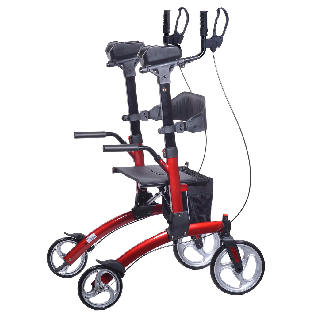 Red Aluminum Rollator with Loop Brakes G806