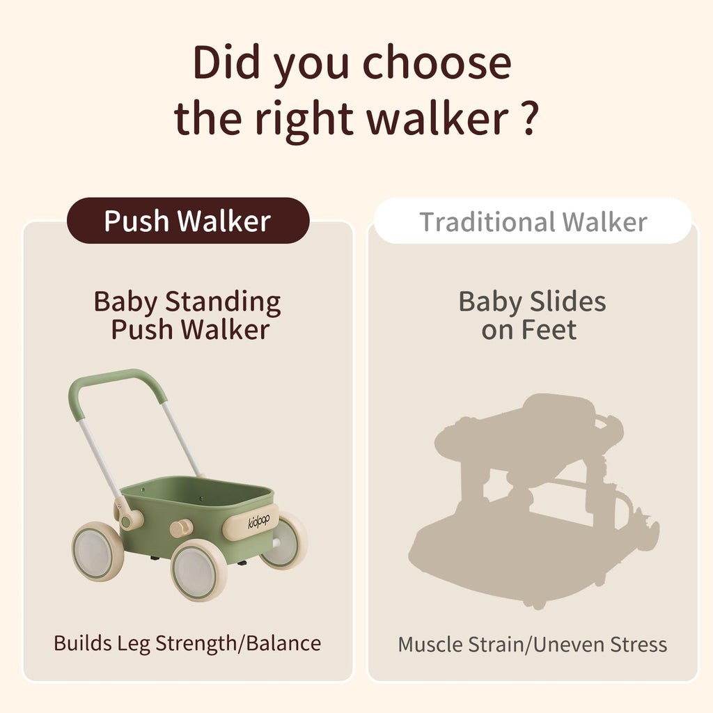 Baby Push Walker with Wheels Green A36269
