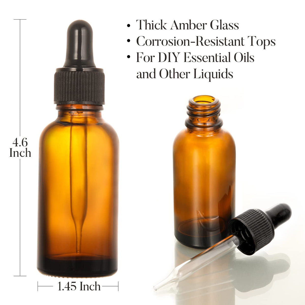 2 oz Dark Amber Dropper Bottles with Funnels R92044