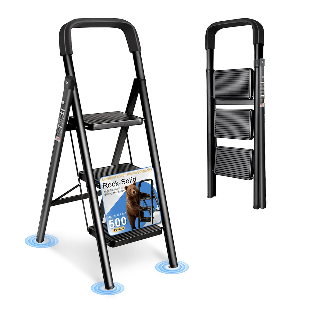 Folding Step Stool with Handrail A207